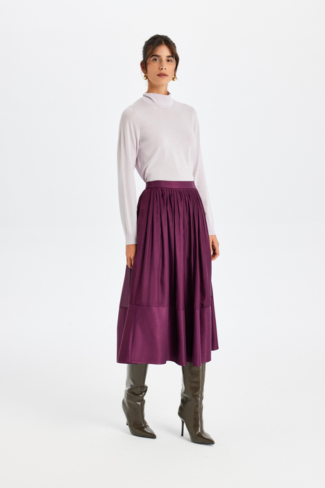 Bordo Midi İpek Etek