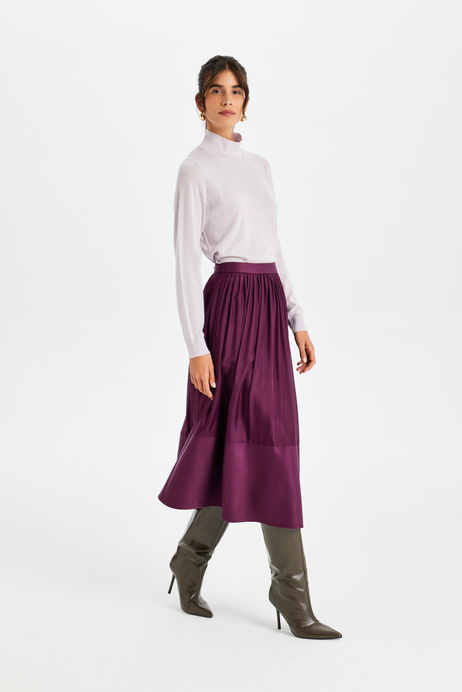 Bordo Midi İpek Etek