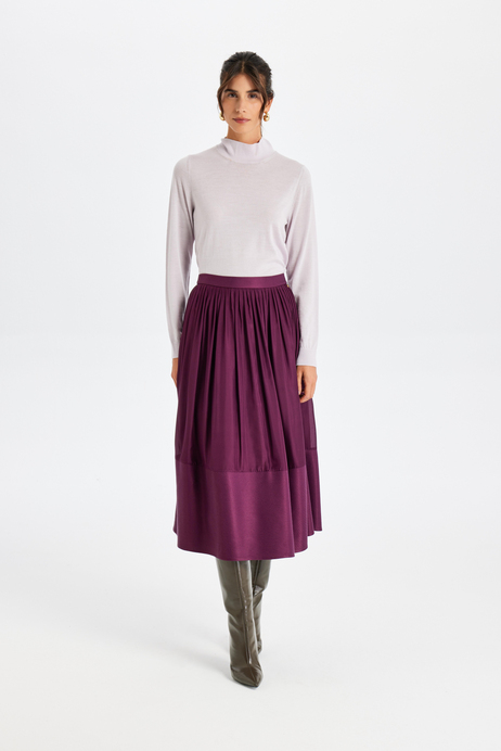 Bordo Midi İpek Etek