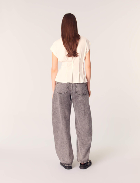 Beyaz Peplum T-shirt