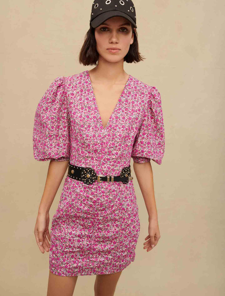 Floral Desen Mini Elbise
