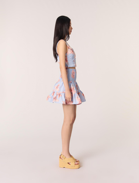 Floral desenli mini etek