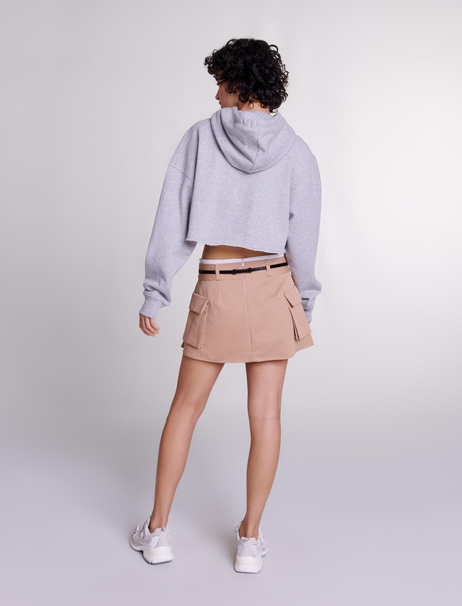 Kapüşonlu Gri Sweatshirt