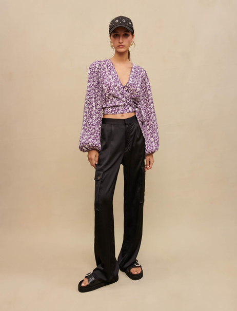 Kruvaze Kapama Crop Bluz
