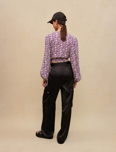 Kruvaze Kapama Crop Bluz