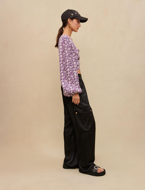 Kruvaze Kapama Crop Bluz