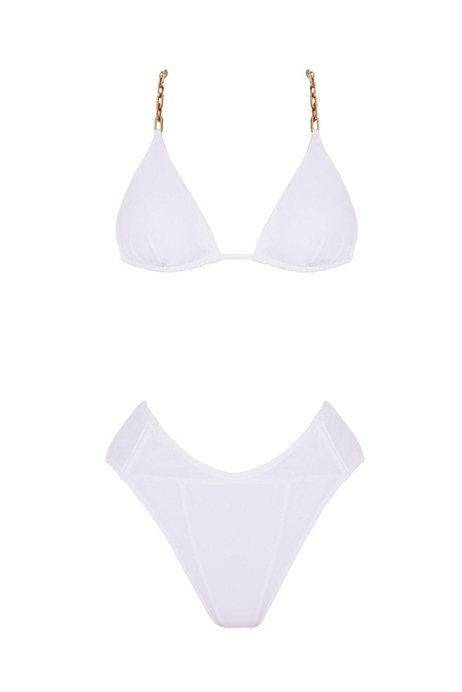 Beyaz Yüksek Bel Bikini Altı