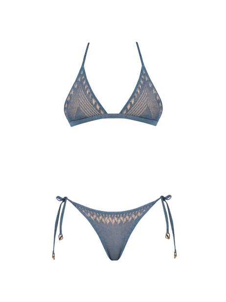 Mavi Işıltılı Bikini Üstü