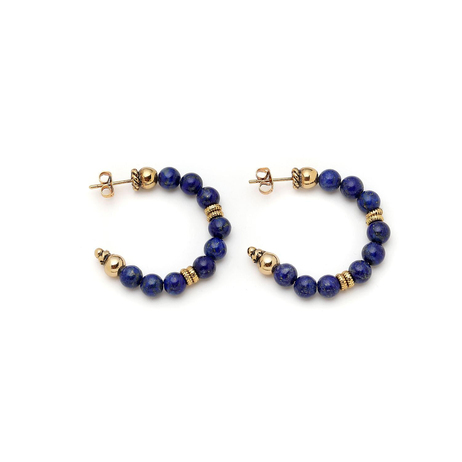 Eternal Blue Lapis İğneli Halka Küpe