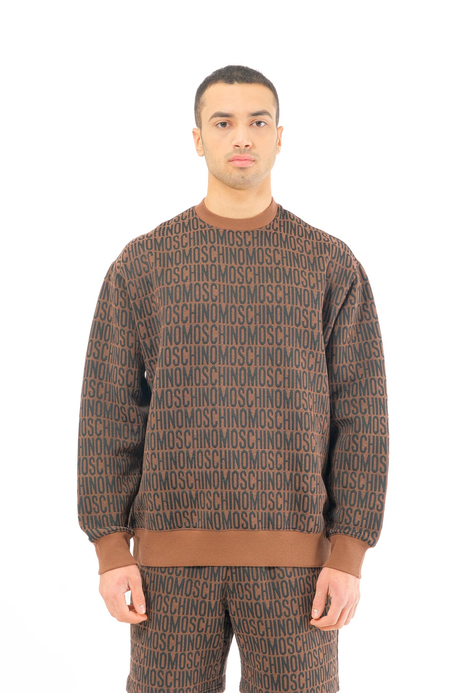 Kahverengi Logo Erkek Sweatshirt