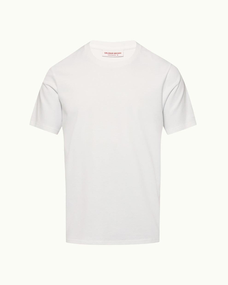 Beyaz Klasik Kesim Bisiklet Yaka T-shirt