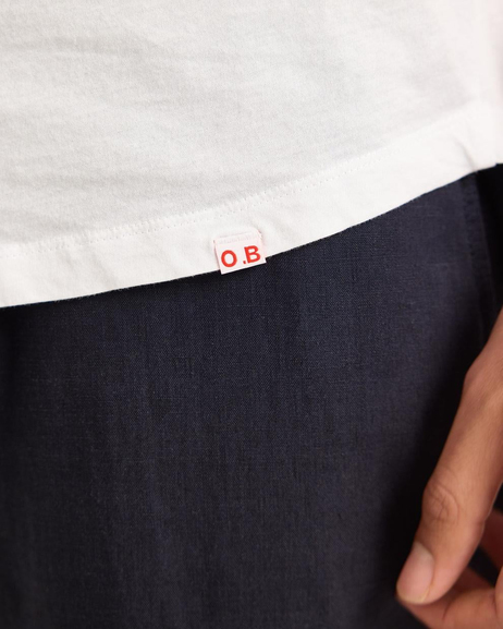 Beyaz Klasik Kesim Bisiklet Yaka T-shirt