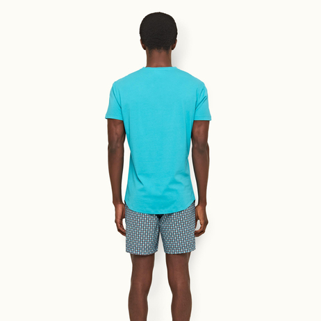 Turkuaz Bisiklet Yaka T-shirt