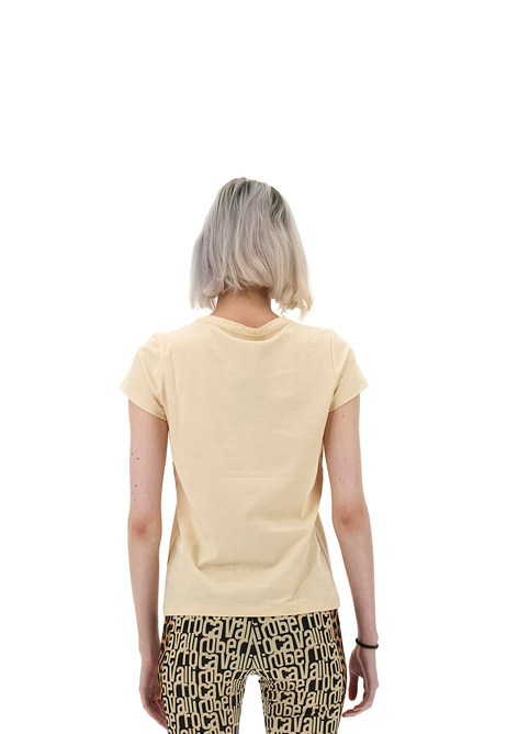 Ekru Bisiklet Yaka Kadın T-shirt