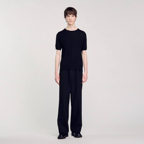 Bisiklet Yaka Siyah Basic T-shirt
