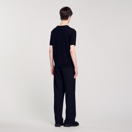 Bisiklet Yaka Siyah Basic T-shirt