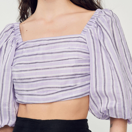 Çizgili Crop Üst