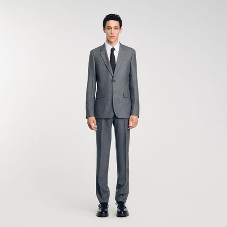 Gri Düz Kesim Blazer