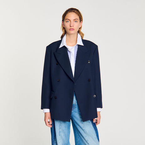 Kruvaze Kapama Lacivert Blazer
