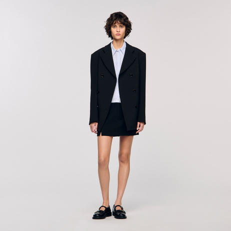 Saten Mix Kruvaze Kapama Blazer