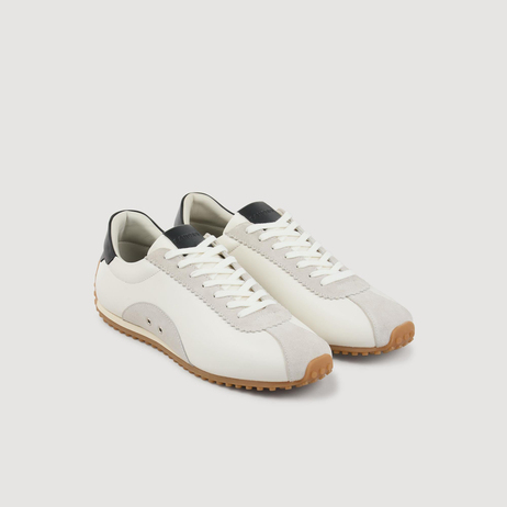 Süet Geçişli Ekru Sneaker