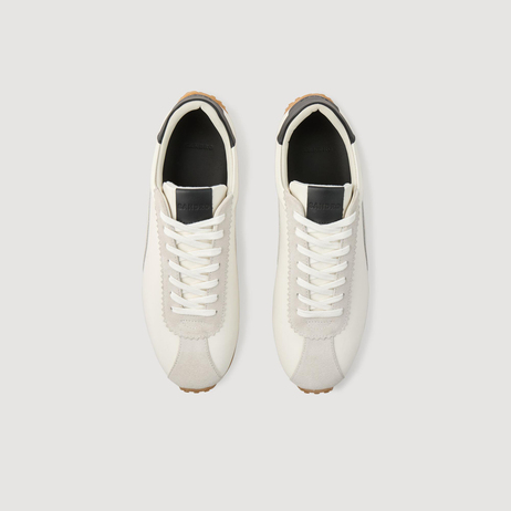 Süet Geçişli Ekru Sneaker