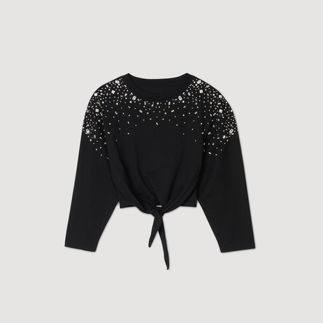 SANDROTaşlı Crop Sweatshirt