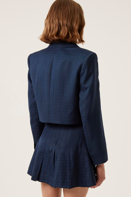 Broş Detaylı Crop Blazer