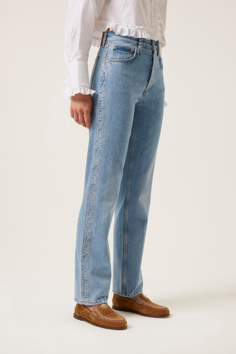 Kenar Detaylı Denim Pantolon