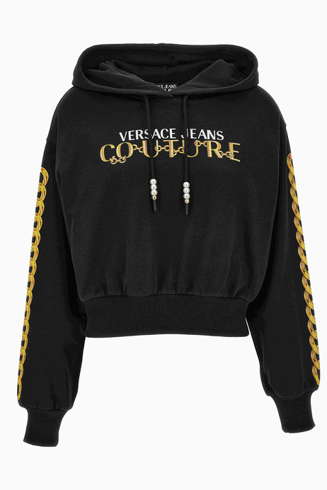 Siyah Kapüşonlu Kadın Sweatshirt