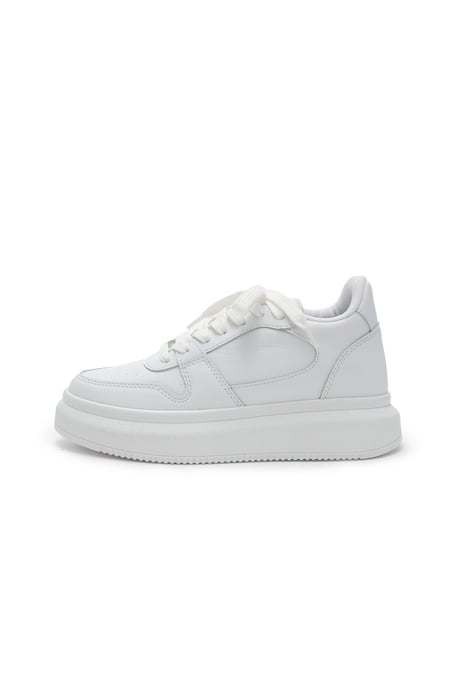 Secret 7 cm Boy Yükselten Dikiş Detaylı Beyaz Sneaker