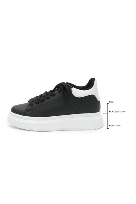 Secret 7 cm Boy Yükselten Siyah Renk Sneaker