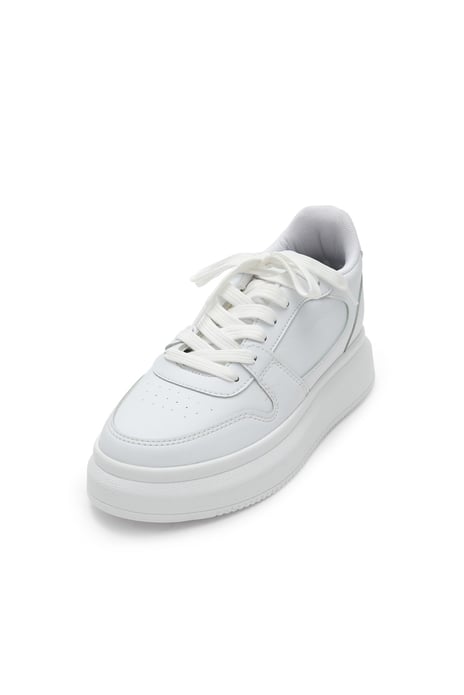 Secret 7 cm Boy Yükselten Dikiş Detaylı Beyaz Sneaker