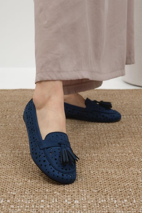 Hazel Lacivert Renk Püsküllü Loafer