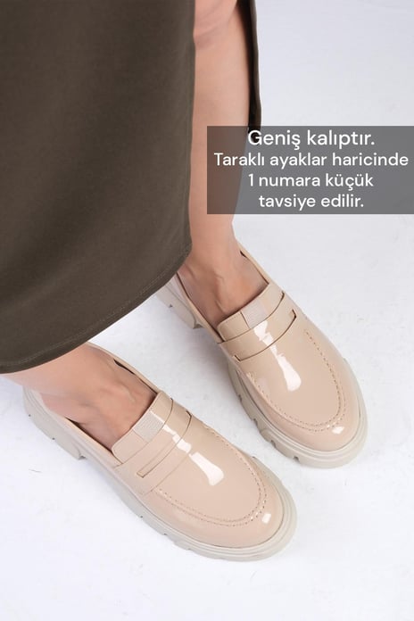Casey Ten Rengi Kalın Tabanlı Rugan Loafer Ayakkabı