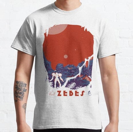 visit zebes Tasarım Baskılı Unisex Tişört (Bol kalıp t-shirt)