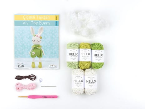 Amigurumi Kit Çiçekli Tavşan