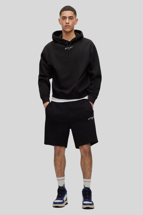 Hugo Dalegre Marka Logo Baskılı Erkek Sweatshirt Siyah