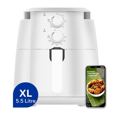 Kumtel Beyaz XL Fastfryer (Yağsız Fritöz Airfryer) HAF-01