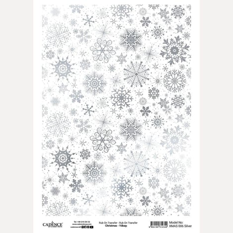 Yılbaşı Rub on Transfer Gümüş XMAS-006 30X42