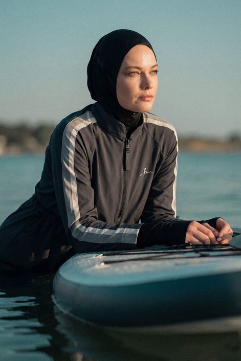 HaşemaHaşema Esila H-Per Antrasit 6 Parça Tam Tesettür Mayo Takımı 3125