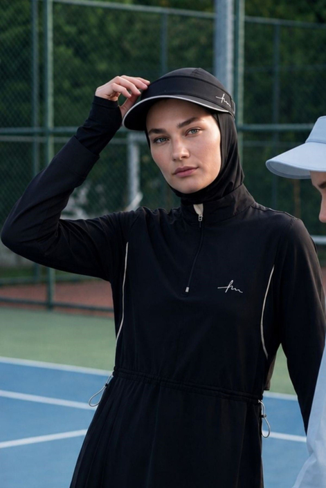 HaşemaHaşema Siyah Renk Ayarlanabilir Tenis Şapkası 1021