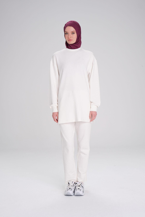 HaşemaHaşema Yumuşak Dokulu Oversize Siyah Basic Günlük Sweatshirt ACT-14