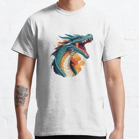 Dragon Say Ahhh Tasarım Baskılı Tişört (Bol kesim t-shirt)