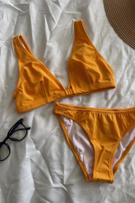 V Yaka Basic Bikini Hardal