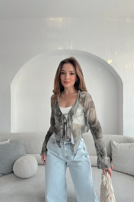 Wave Transparan Bluz Haki