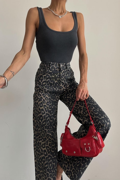 Yıkamalı Fitilli Crop Gri