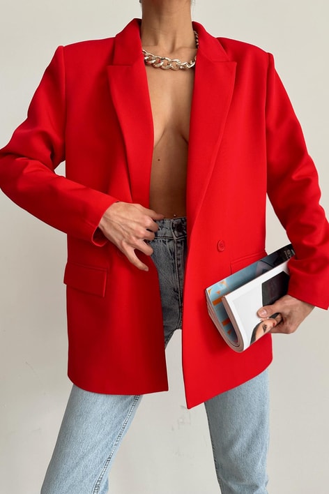 Oversize Blazer Ceket Kırmızı