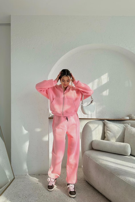 Couture Baskılı Eşofman Takım Pembe