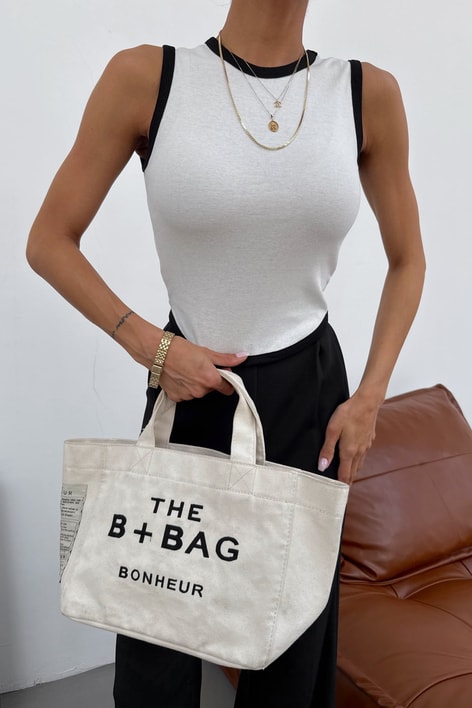Kontrast Biyeli Atlet Beyaz Crop Top